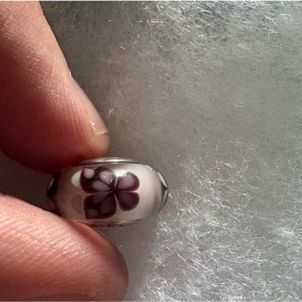 Pandora Bead with Purple Butterfly design